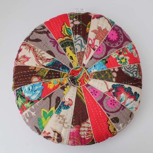 High Quality PVC <strong>Zafu</strong> Yoga Meditation Seat Cushions Fair Trade Patchwork Kantha Round Floor Cushions with Removable Feature - Product Image 4