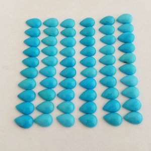 7mm 8mm 9mm自然眠れる森の美女ターコイズ梨フラットバックキャリブレーションカボションルース宝石サプライヤーバルク取引工場で