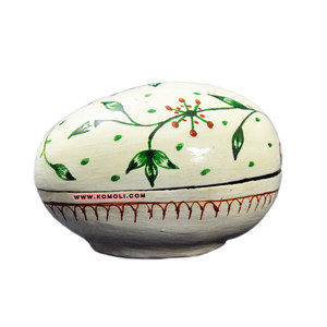 Giấy vẽ tay MACHE hộp Trứng phục sinh với chim trên thiết kế hoa màu đen, đồ lưu niệm trang trí đính từ Ấn Độ - Product Image 3