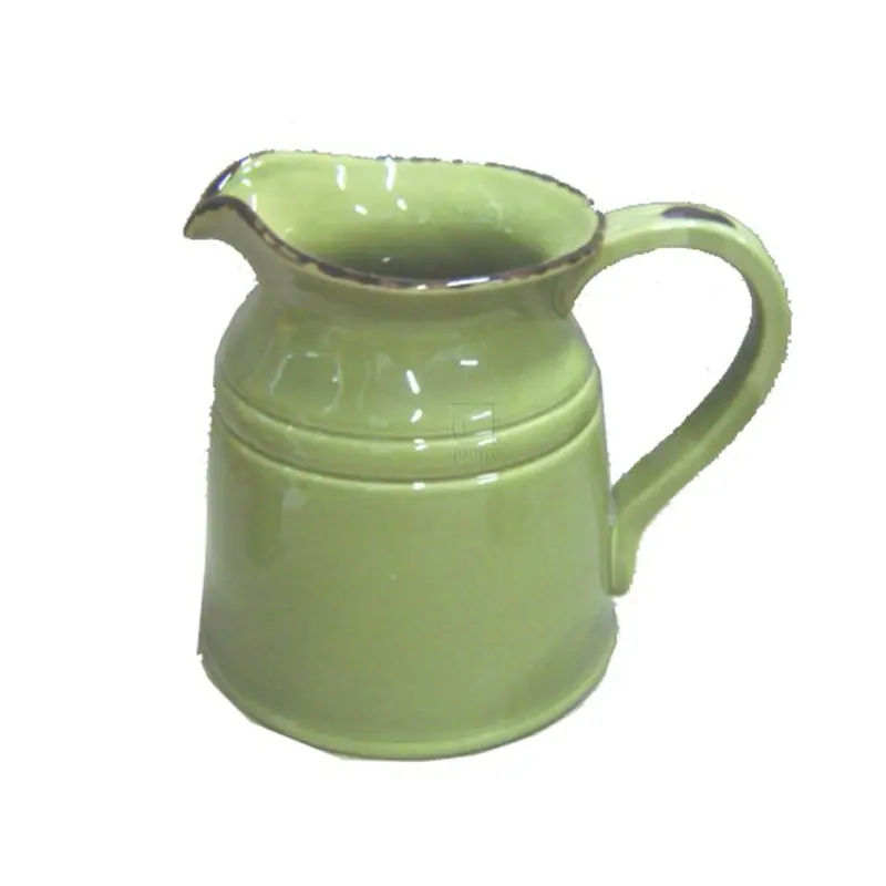 Antique green ceramic hot & cold water pitcher
