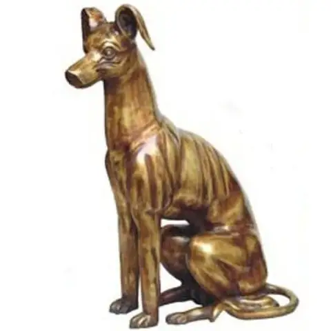 Statua scultura di cane in ottone per giardino decorazione per esterni e ingresso in metallo in ottone con figura moderna di statua di animale di tronchi