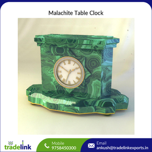 Malachite piccolo orologio da tavolo alla moda arte decorativa con stile Vintage motivo al quarzo per la decorazione di casa e ufficio fatta India
