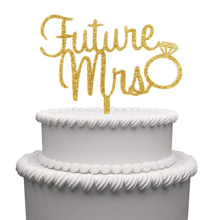 Акриловый Топпер для торта Future Mr и Mrs, Любовное кольцо, Свадебный Топпер для торта, Забавный Топпер для торта для невесты и жениха