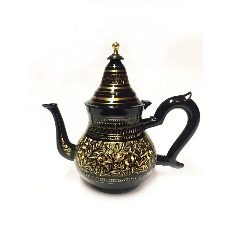Conjunto de copo de chá antigo de bronze de metal indiano, traz uma sensação real à maneira de beber e servir a sua bebida
