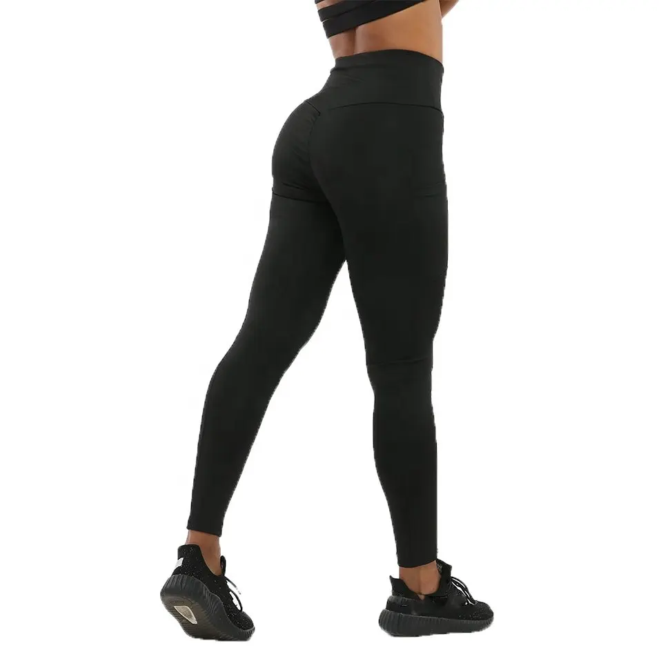A Vita alta Tasca Pantaloni di Yoga Tummy Controllo di Allenamento In Esecuzione 4 Way Stretch Yoga Pantaloni Leggings