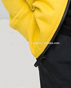 新款上市廉价时尚OEM运动服连帽衫批发平纹肌肉合身男士运动拉链黄色透气连帽衫 - Product Image 5