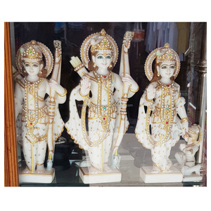 Worship Room Decorative Marble Ram Darbar Statue