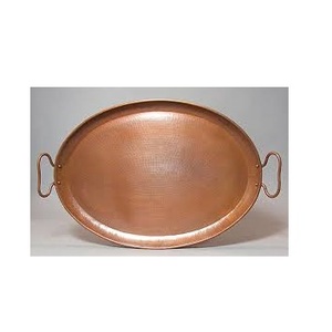 椭圆形纯铜托盘餐厅和酒店供应托盘手工金属椭圆形托盘 - Product Image 1