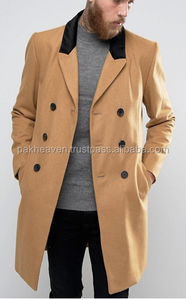 Custom OEM Winter Wool Mix Trench <strong>Coat</strong> for Men Overcoat Parka with Velvet Collar - Product Image 3