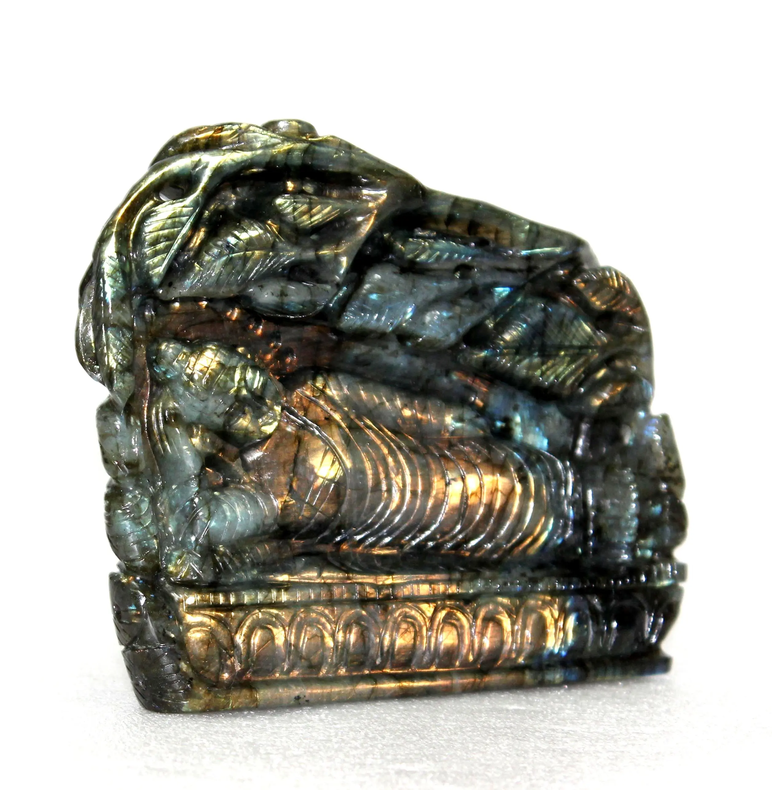 Acquista la statua di scultura di Buddha in Labradorite naturale di alta qualità di tutte le dimensioni disponibili scultura artigianale