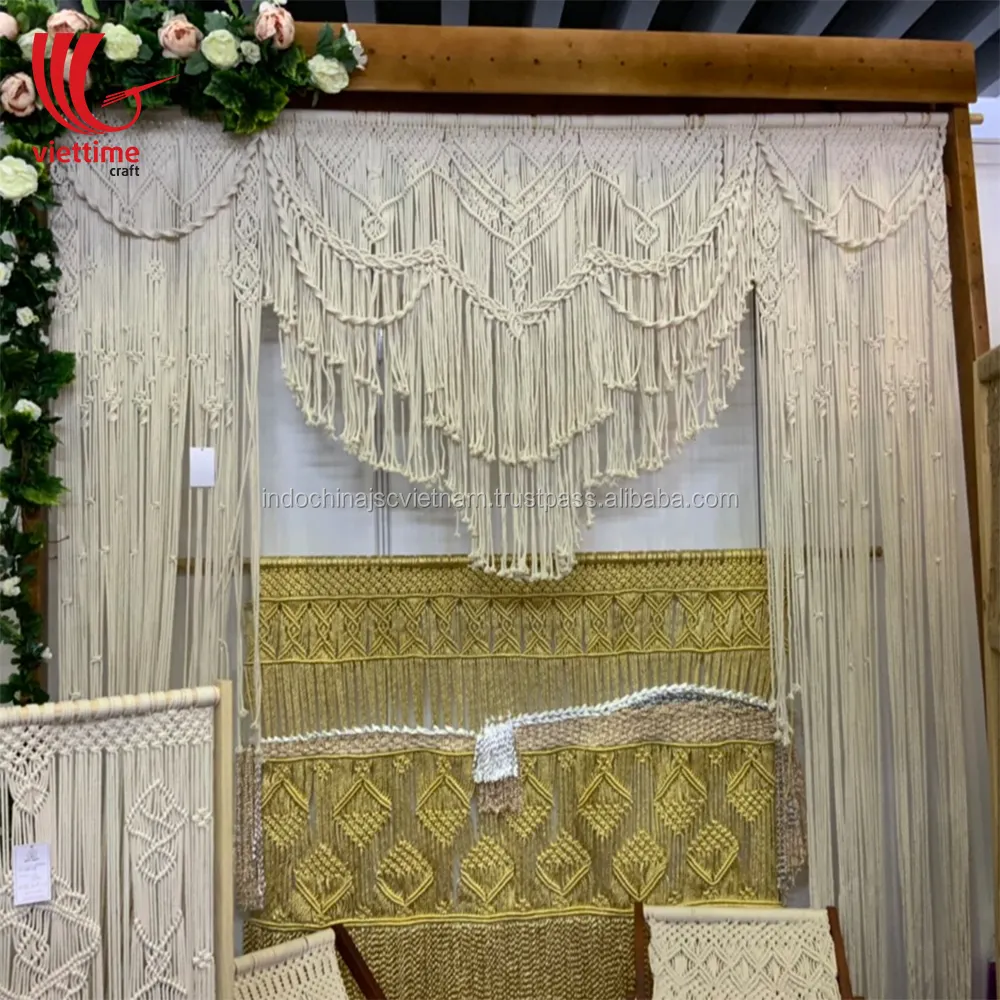 Bohemian Macrame Wedding Backdrop Wall hanging Door curtain Wholesale