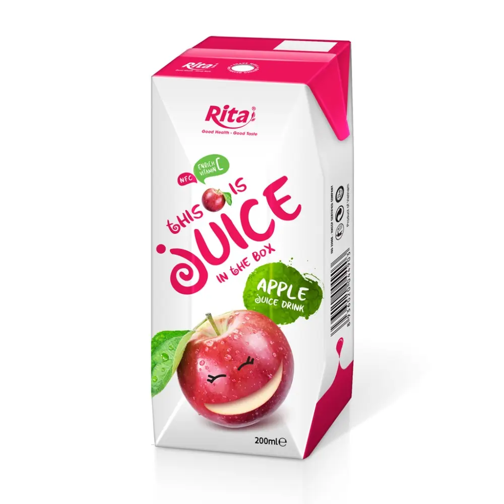 200ml Salud de alta calidad Empresas de fabricación de jugo de fruta de manzana Vietnam Sin gluten 100 Jugo de fruta