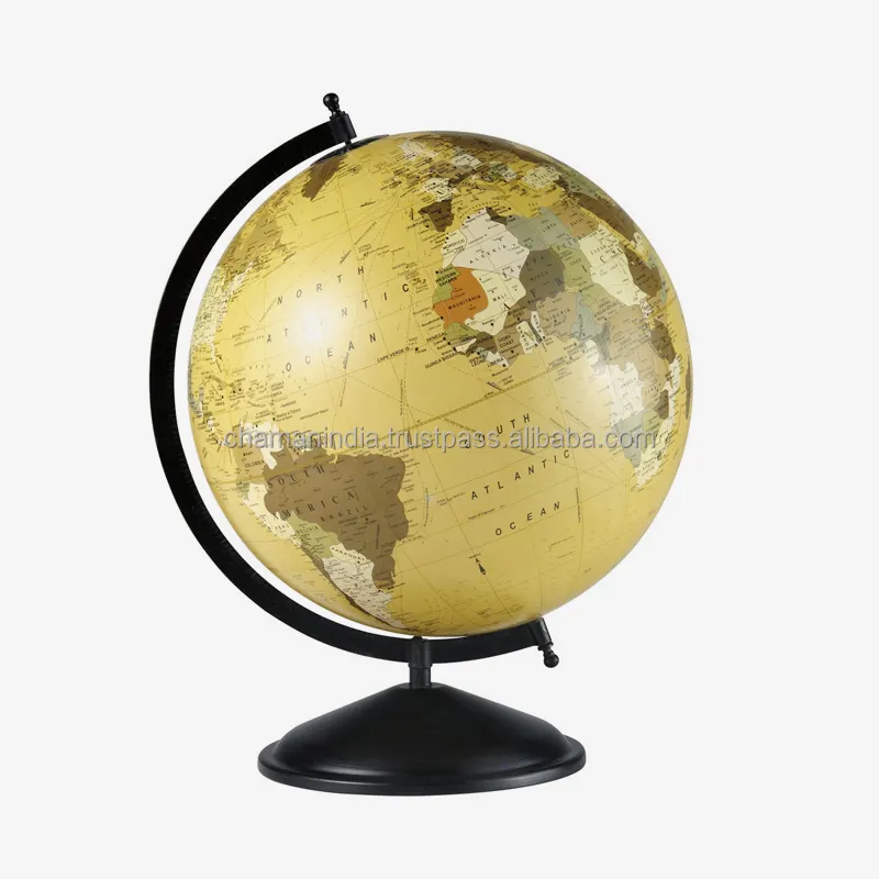 Tischplatte Political World Globe mit Metallst änder