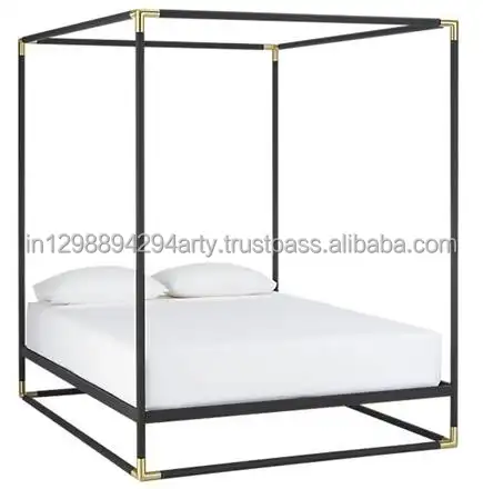 Póster de hierro fundido para muebles de dormitorio de estilo Industrial contemporáneo, cama doble