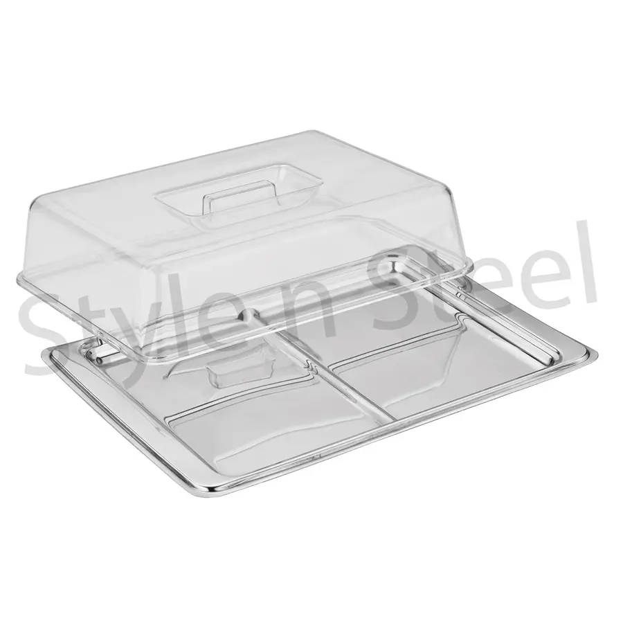 Plateau à fromage et à jambon en acier inoxydable, vente en gros, plat à beurre en plastique personnalisé avec couvercle, boîte à beurre en acier inoxydable, plat à fromage