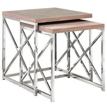 Ensemble TABLE basse industrielle en bois, 2 pièces, décoration intérieure et de jardin, cuisine