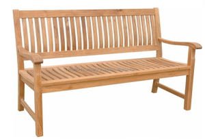 Durable 3-Seaters Outdoor Bench Traditional Style Wood Furniture for Garden or <strong>Patio</strong> Use - Product Image 2