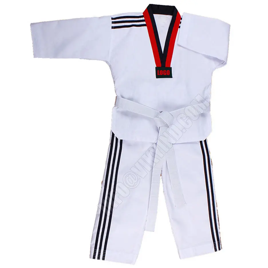 Low MOQ Taekwondo Dobok Long-sleeve Tae kwon do Uniform Karate Clothes Professional Taekwondo Trainers Cotton White Clothing kid