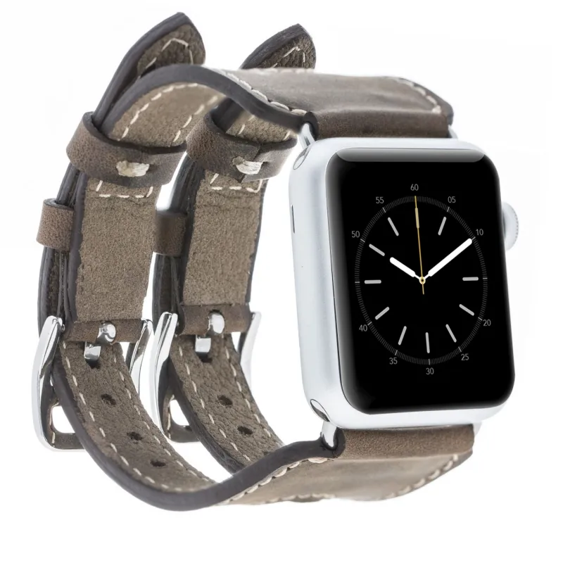 Luxury design genuine leather Ark style bands for apple smart watch 38mm / 42mm with adapter
