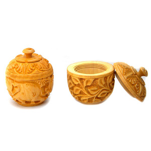Hint el işi oyma kavanoz ve kutu depolama malzemesi ve konteyner aslan ağaç oyma çok amaçlı kavanoz kapaklı fil ağacı - Product Image 1