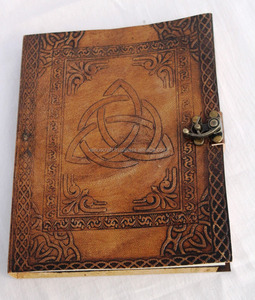 Handmade Genuine Leather Journal Triskele Celtic Design Embossed <strong>Writing</strong> <strong>Notebook</strong> Diary for Daily <strong>Notepad</strong> for Unisex Blank Paper - Product Image 3