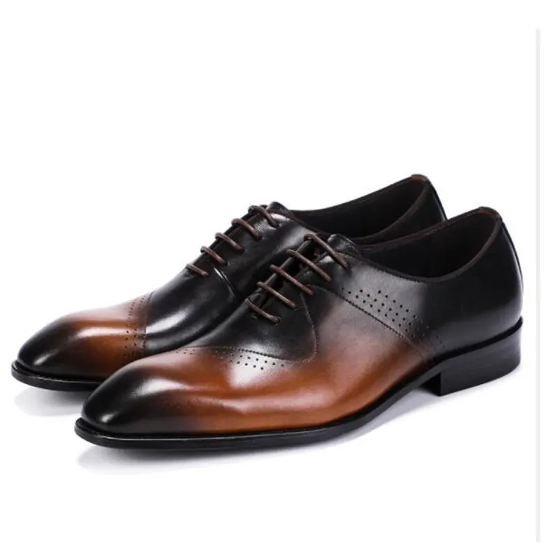 Sapatos masculinos de alta qualidade, couro genuíno, feito à mão, estilo itália