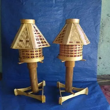 2023 Design Clássico Artesanal De Madeira De Bambu Árvore Mesa Lâmpada Preço De Fábrica Leitura para Quarto Study Desk luz noturna de madeira