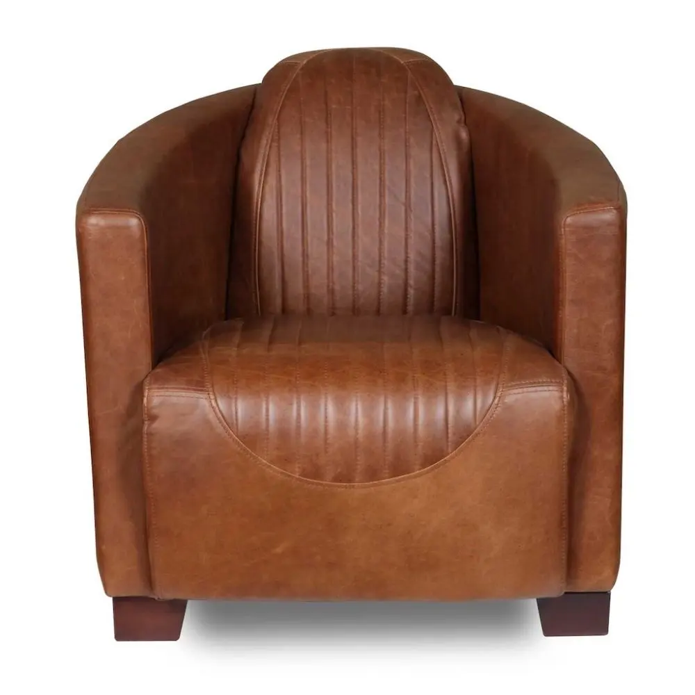 Tan leather club chair,Leather arm chair