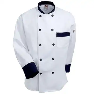 Custom made chef uniform kitchen usage double breasted chef coat for hotel bar restaurants