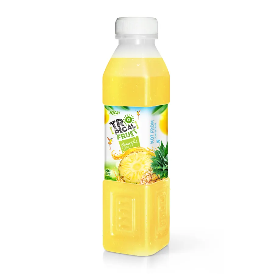 Jus d'ananas 500ml en bouteille pour animaux de compagnie-OEM Fournisseur de jus de fruits sain Rafraîchissez votre corps Produit de fruits