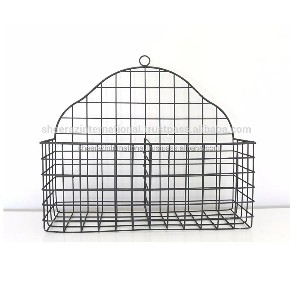 Preço por atacado Modern Metal Wire Bathroom Storage Basket em baixo preço cozinha pequena malha de armazenamento cesta de arame preto para cozinha