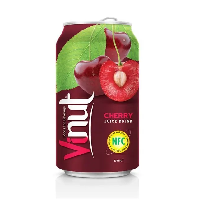 VINUT-bebida de zumo de cereza de 330ml, embalaje personalizado, Etiqueta Privada, ODM, servicio OEM de Vietnam