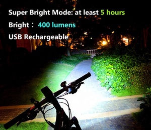 Bộ Đèn Xe Đạp Cree LED 400LM Đầu Đuôi Không Thấm Nước Pin Phía Trước Đèn Phía Sau Đèn Pin Với Khung Tay Lái Seatpost Đèn Xe Đạp - Product Image 5