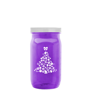 USA Made 27 oz Tritan Storage <strong>Mason</strong> Jar With Screw-On Lid - Measurements on Side of Jar and Comes with Your logo