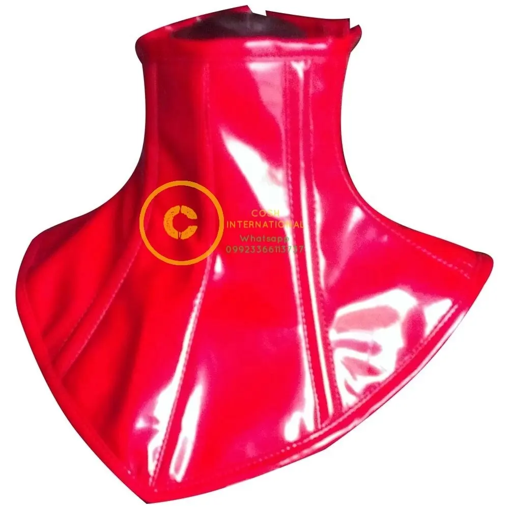 COSH कोर्सेट उच्च गुणवत्ता सबसे अच्छा बेच लाल पीवीसी गर्दन कोर्सेट पक्ष ज़िप के साथ फैशन और पार्टी के पहनने सेक्सी महिलाओं बुत गर्दन कोर्सेट