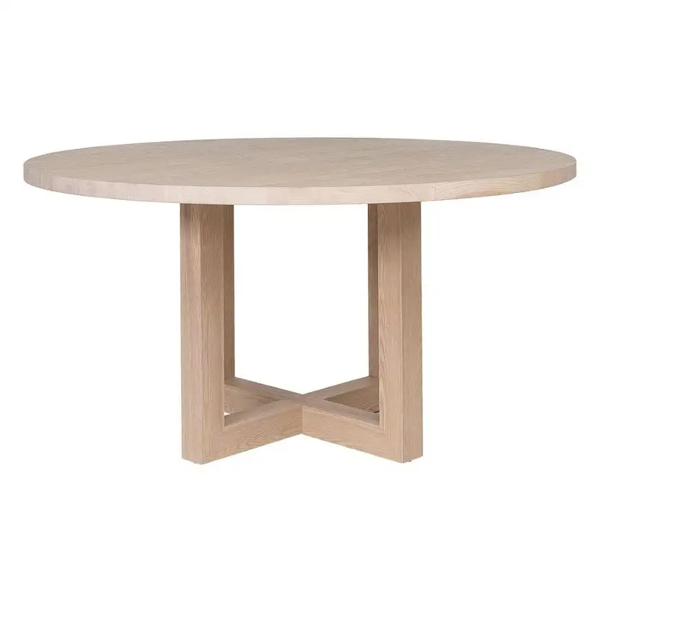Mesa redonda de madera de alta calidad para restaurante, mueble de comedor de tamaño personalizado