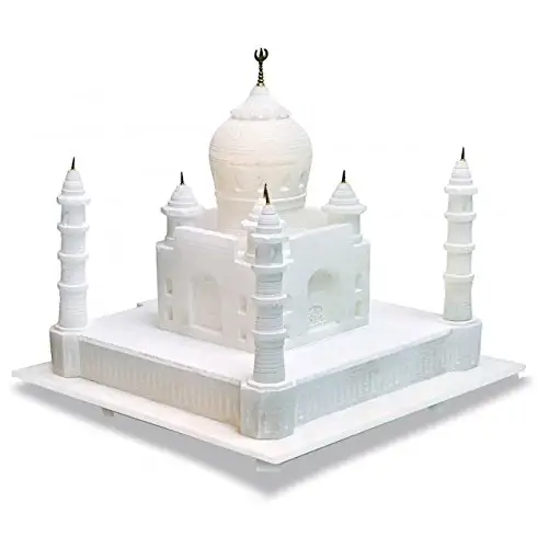 Saf beyaz mermer uçak Taj Mahal mükemmel bitirme güzel dekoratif taş oyma el sanatları