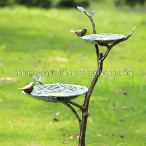 Metal kuş besleyici ile standı bahçe dekoratif kuş banyosu bahçe süsleri kuş besleyici