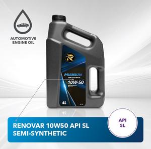 RENOVAR 10W50 API SL半合成机油马来西亚发动机润滑油SAE认证汽车粘合剂液体基础油