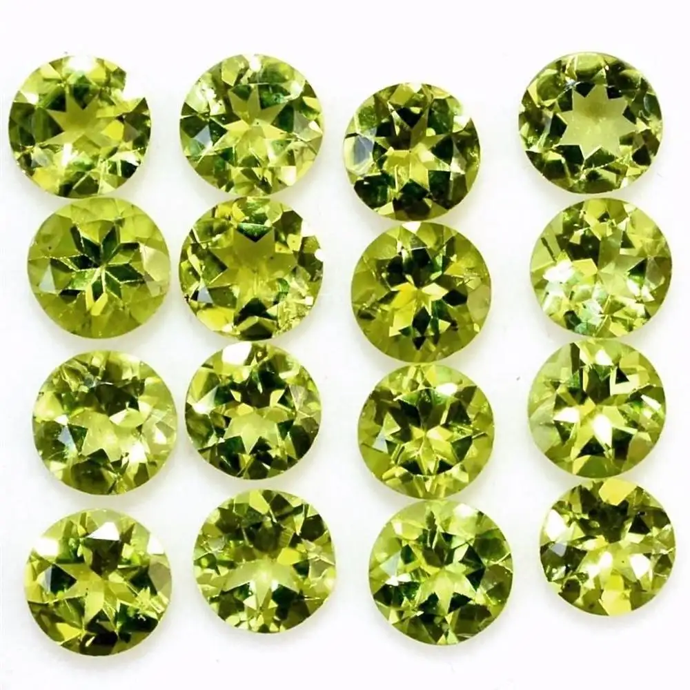 Lotto di 7x7mm Rotondi di Sfaccettatura di Grado Medio Peridoto Naturale Calibrato Allentato Della Pietra Preziosa