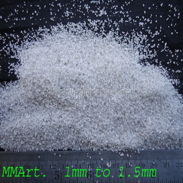 Chất lượng cao di chuyển cát trắng silica Sản xuất tại Ấn Độ túi đóng gói 50 kg Bột nguyên liệu hạt tròn cát trắng và bột