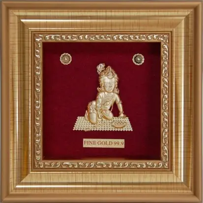24พันทองฟอยล์ศิลปะ3D OM สัญลักษณ์อินเดียสำหรับของที่ระลึก