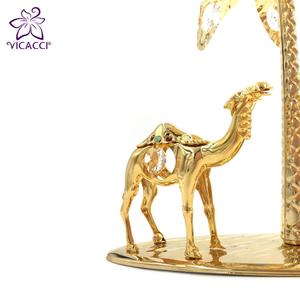 家の装飾のための結晶とヤシの木と金メッキキャメル - Product Image 2