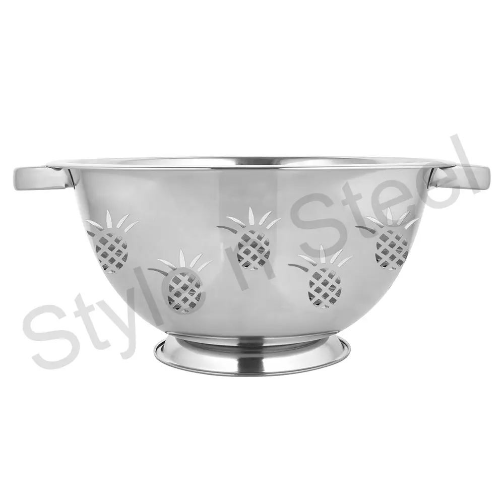 Colander Aço Inoxidável Com Abacaxi Cesta De Drenagem Colander Cesta De Lavagem De Vegetais De Frutas De Silicone