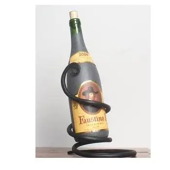 Винтажный держатель для винных бутылок, железный держатель среднего размера для винных бутылок, индивидуальное украшение для бара, отеля, подставка для винных бутылок