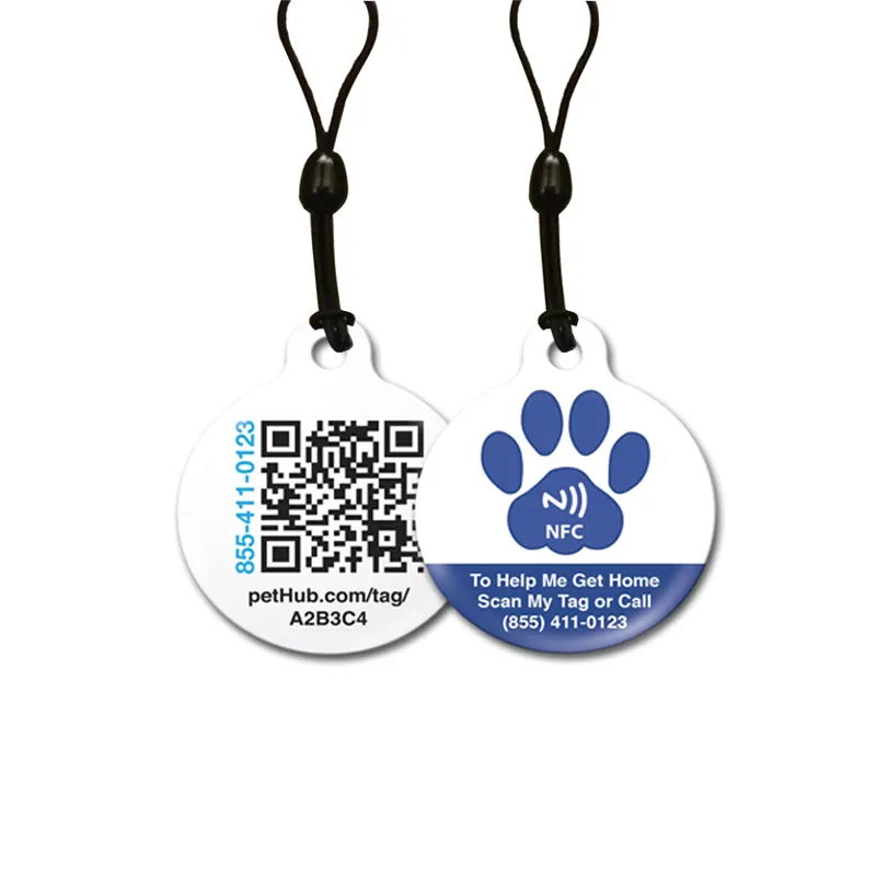 Personalizzato 13.56mhz rfid nfc dog pet epossidica modifica di caduta con il codice QR stampa