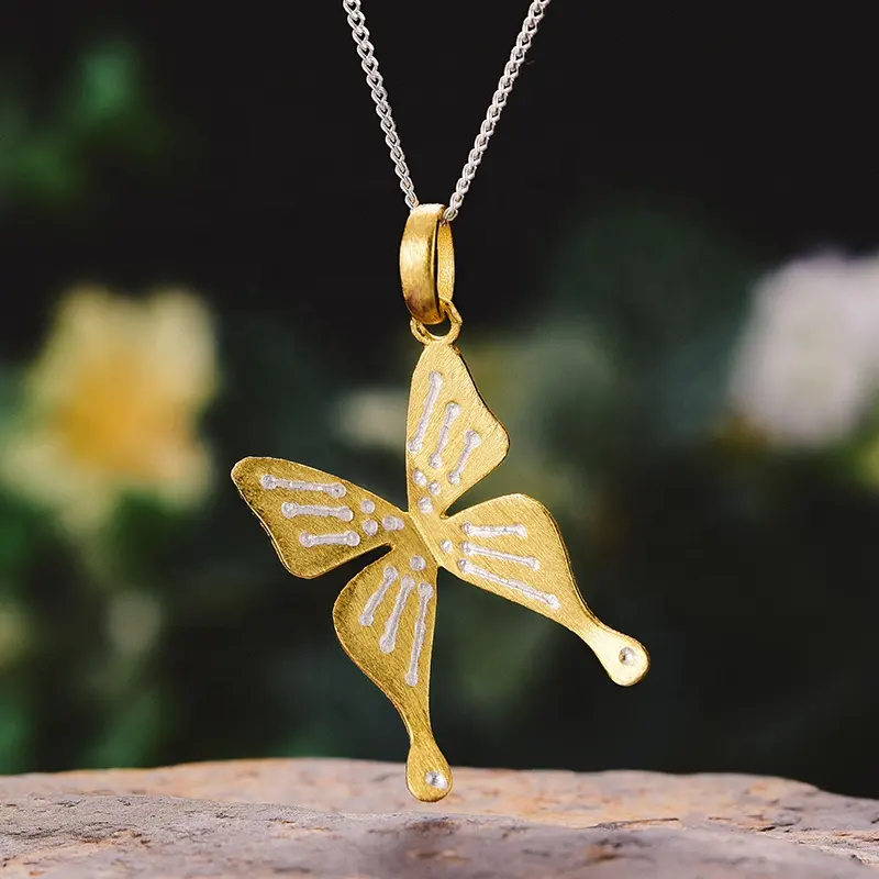 Custom design pendente a farfalla In Argento
