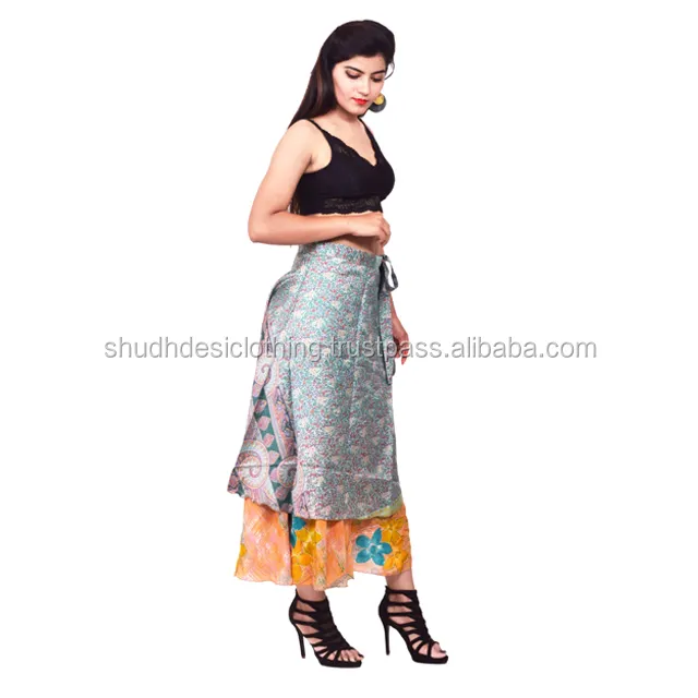 Jupe enveloppante réversible pour femmes, sarong léger, idéal pour la plage, de style indien