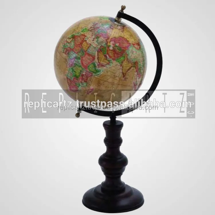 Base de madeira giratória de alta qualidade globo mundial decorativo geografia política da terra educacional crianças adultos escola escritório doméstico