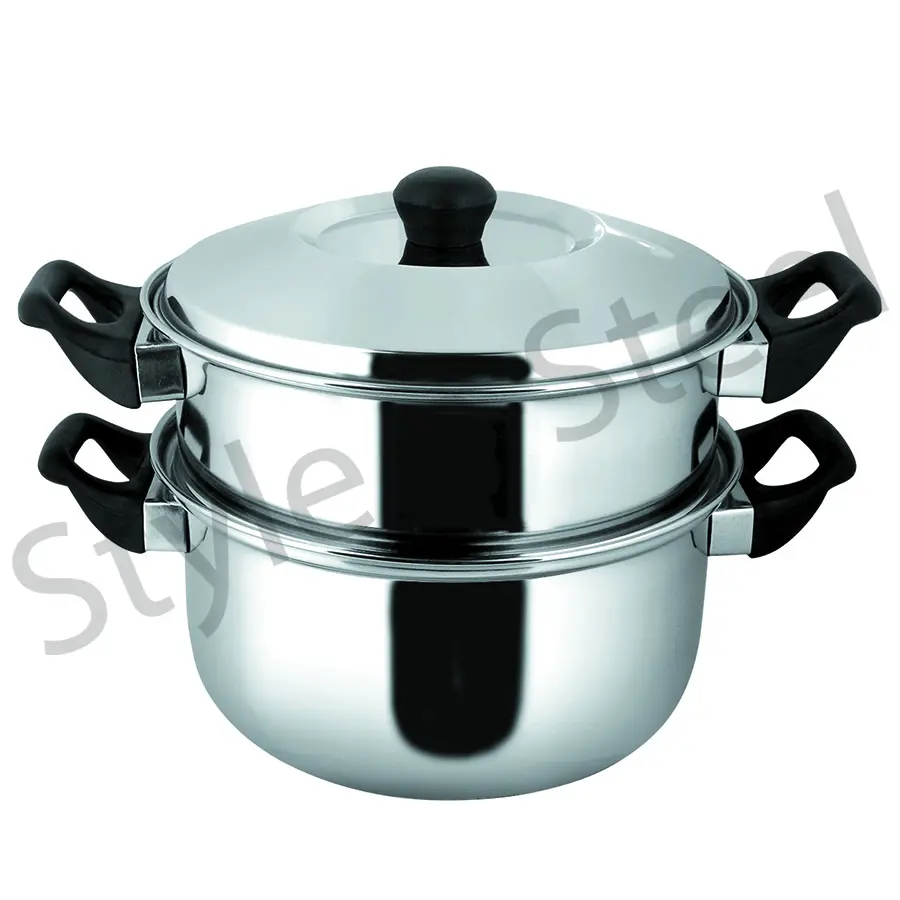 Steamer Stainless Steel Steam 2 Tier Steamer Steam Cooker Pot Cookware Set Glass Lid Cooking pots Two Tier